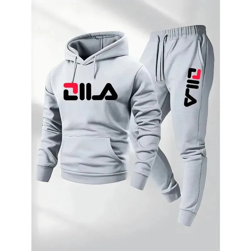 Conjunto deportivo para hombre de primavera y otoño 2025 con sudadera y pantalón deportivo, dos en uno, cómodo, ideal para hombres y mujeres.