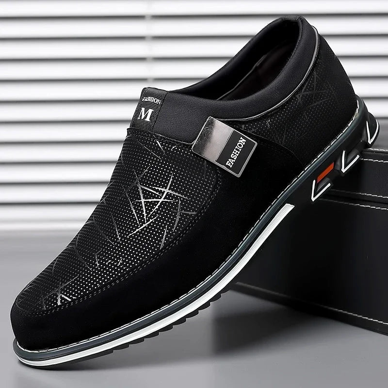 Business-Lederschuhe für Herren 2025 Neue Komfort-Trend Flache Arbeitsschuhe Freizeit-Mokassins Sneaker zum Hineinschlüpfen Große Herren-Loafer