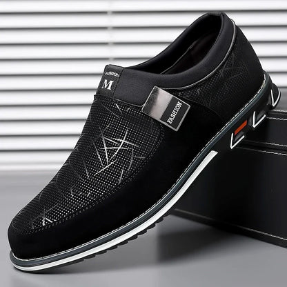 Business-Lederschuhe für Herren 2025 Neue Komfort-Trend Flache Arbeitsschuhe Freizeit-Mokassins Sneaker zum Hineinschlüpfen Große Herren-Loafer