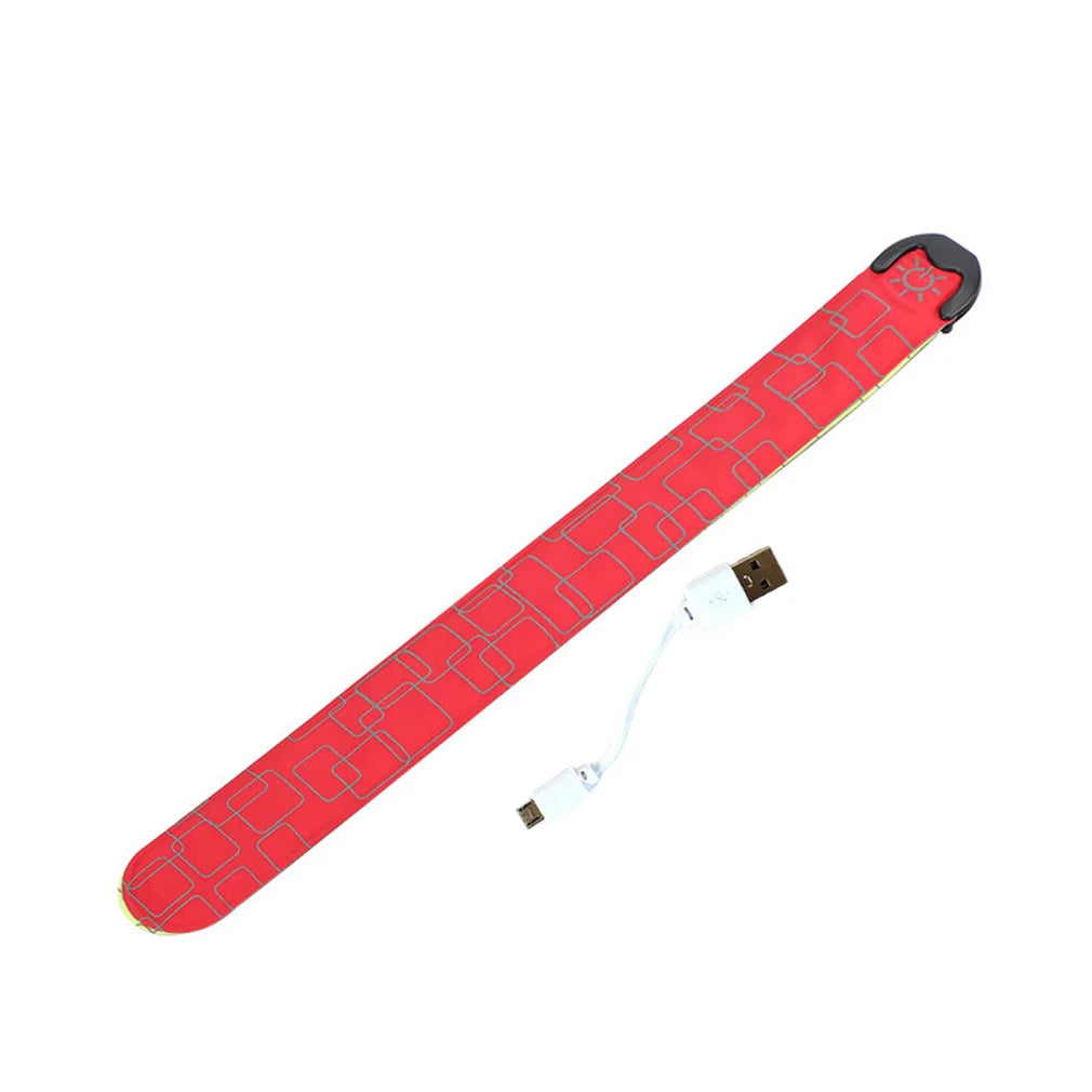 Wiederaufladbares LED-Lichtband Nachtlauf Armband Radfahren Warnarmband Sicherheitsarmband Outdoor-Sport Sicherheitsarmgurt Bein