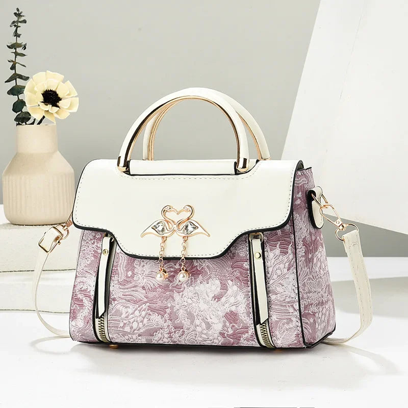 Modische Feen-Handtasche für Damen, Schulter- und Umhängetasche, elegante Ausstrahlung, PU-Leder, Polyesterfaser, inneres Reißverschlussfach