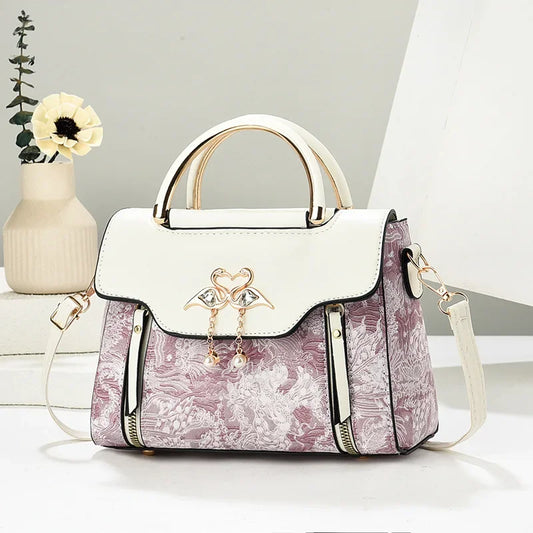 Modische Feen-Handtasche für Damen, Schulter- und Umhängetasche, elegante Ausstrahlung, PU-Leder, Polyesterfaser, inneres Reißverschlussfach