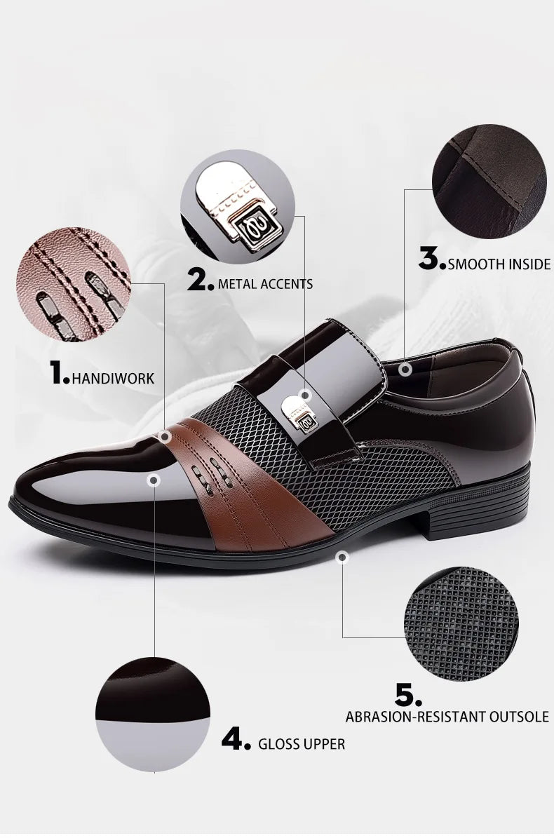 Edle Kunstleder Oxford Schuhe Herren Luxus Lack Hochzeitsschuhe Spitz zulaufende Business Schuhe für Herren Klassische Lederschuhe Große Größen 38-48