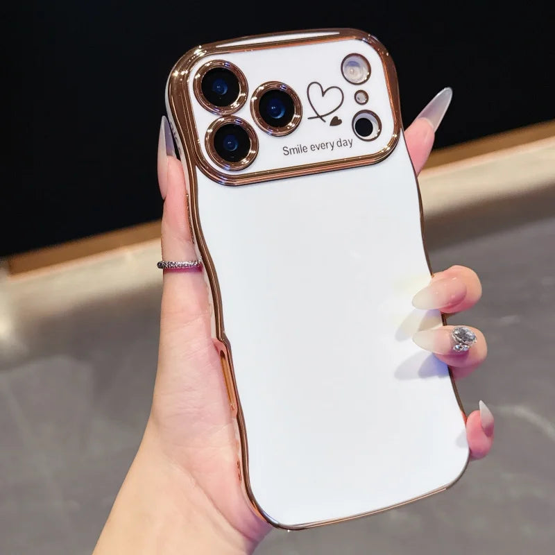 Side Love Elektrobeschichtetes Case für iPhone 17 Pro Max, 17 Air, 16, 15, 14 Plus, 13, 12, 11 Pro Max, 17Pro Max Cover, stoßfestes Bumper-Linsen-Case