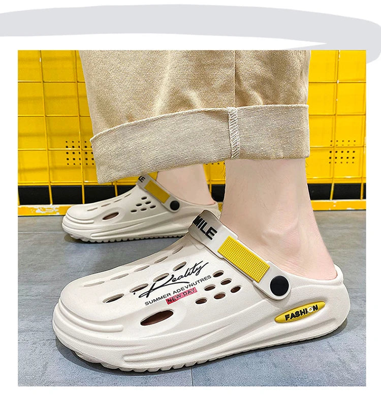 Klassische Clog Herren Freizeit Sandalen Unisex Geschlossene Zehen Slip-Ons Outdoor Herren Atmungsaktive Strand Schuhe Hausschuhe