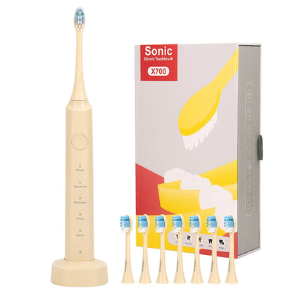 Sonic Elektrische Zahnbürsten für Erwachsene Smart-Timer Zahnbürste zur Zahnaufhellung IPX7 Wasserdicht 6 Austauschbare Bürstenköpfe Set