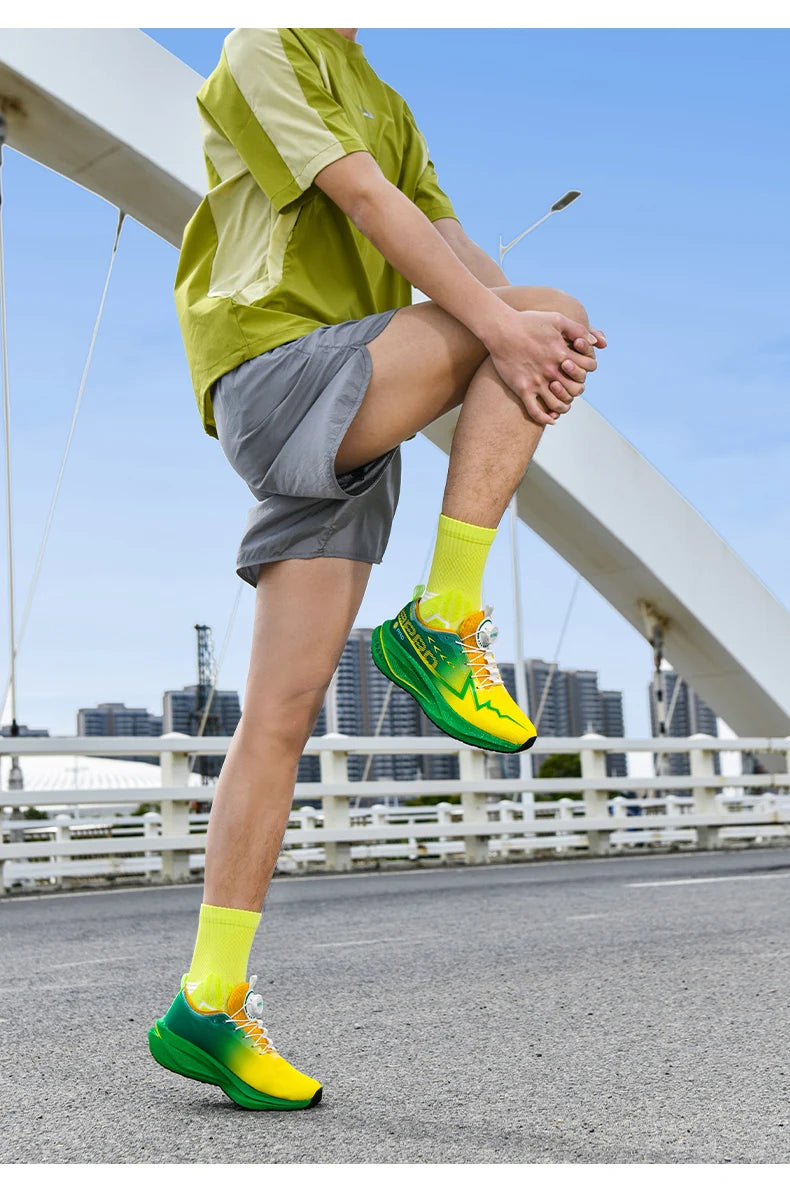 Fluoreszierende Laufschuhe Kohlefaserplatte Marathon Herren Sport Atmungsaktiv Leicht Damen Bequeme Sportliche Sneakers Freizeit
