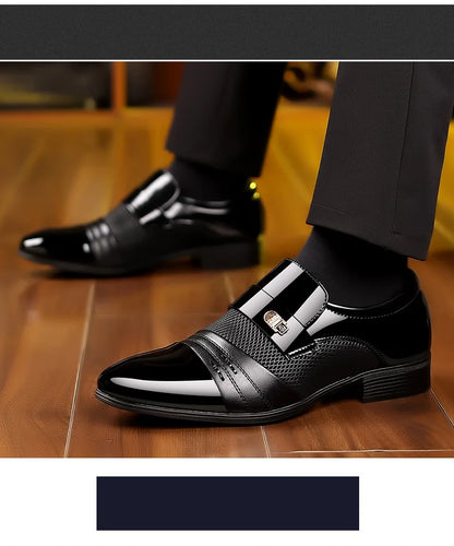 Edle Kunstleder Oxford Schuhe Herren Luxus Lack Hochzeitsschuhe Spitz zulaufende Business Schuhe für Herren Klassische Lederschuhe Große Größen 38-48