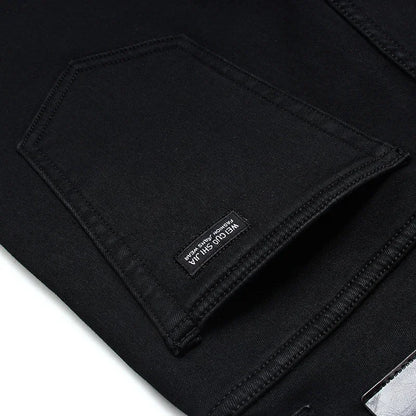 Herren Klassische Modemarke Jeans Homme Mann Weiche Stretch Schwarze  Denim Hosen Herrenhosen