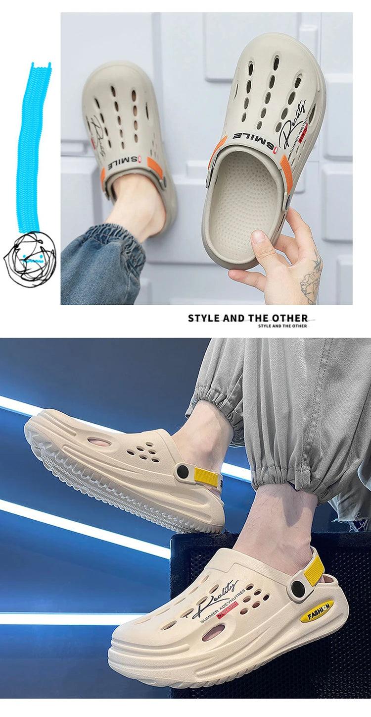 Klassische Clog Herren Freizeit Sandalen Unisex Geschlossene Zehen Slip-Ons Outdoor Herren Atmungsaktive Strand Schuhe Hausschuhe