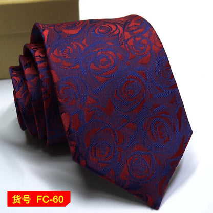 Herrenkrawatten in edlen Designs Einfarbig Streifen Blumen Floral 7-8cm Jacquard Krawatten