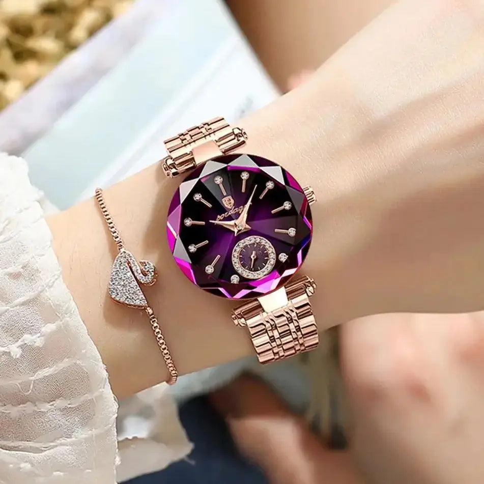 POEDAGAR Luxus-Uhr für Frauen Wasserdicht Freizeit-Quarz Damenuhr Hochwertige Elegante Damenuhren Weibliche Reloj+Box