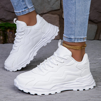 Damenmode Vulkanisierte Plateauschuhe Lässige Sneakers Damen Flache Schuhe Mesh Atmungsaktive Lauf- und Freizeitschuhe Massiver Sportschuh