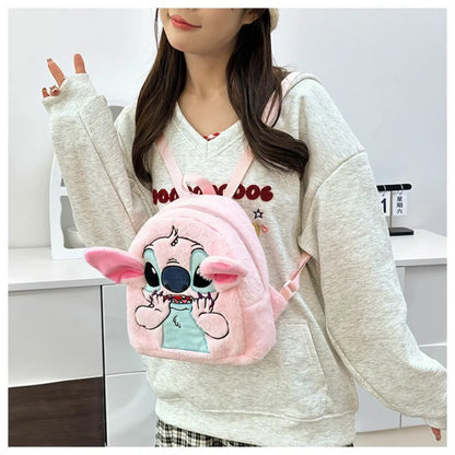 Stitch Rucksack Japanisches Blau Lustiger Cartoon Großraum-Studentenrucksack Kindergartenrucksack Kawaii Rucksack