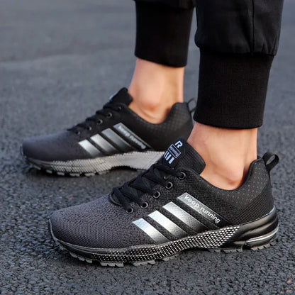Neue Herren- und Damen-Sportschuhe mit fliegendem Mesh-Obermaterial für Frühling und Sommer, atmungsaktiv, bis EU Grösse 45.5