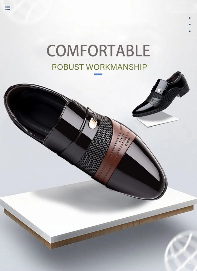 Edle Kunstleder Oxford Schuhe Herren Luxus Lack Hochzeitsschuhe Spitz zulaufende Business Schuhe für Herren Klassische Lederschuhe Große Größen 38-48