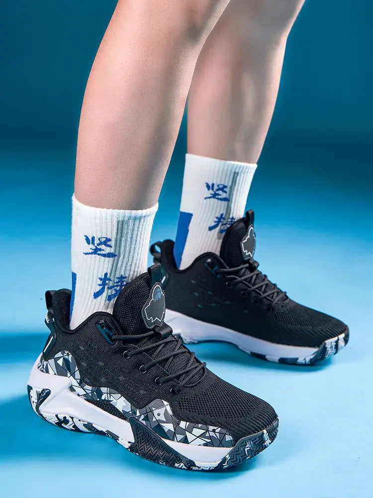 Hochwertige Herren-Basketballschuhe Marke Herren Sneakers Luxuriöses Design Mesh Atmungsaktive Sportschuhe High-Top Rutschfeste Freizeitschuhe