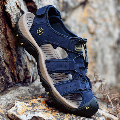 Sommer Herren Sandalen Kunstleder Herren Freizeitschuhe Outdoor Herren Ledersandalen für Herren Strandschuhe Große Größen 38-48