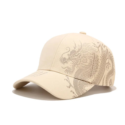 Druck chinesischer Drachen Herren Baseballcaps Totem Damen Baumwoll Snapback Sonnenschutz