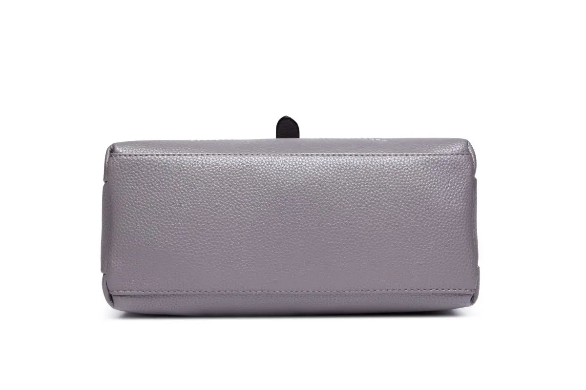 Miss Lulu Leder-Look Schultertasche mit Pom-Pom-Dekoration Stylische Handtasche für Damen Praktische Schultertasche