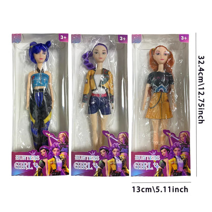 30cm K-Pop Dämonenjäger Anime Kpop Mädchen Gruppe Cartoon Rumi Zoey Mira Action-Figuren Vinyl-Figuren Modellpuppen Mädchen Weihnachtsgeschenk / Geburtstag