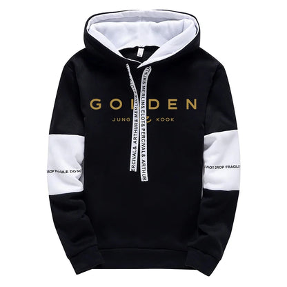 K-Pop Trend Hoodie für Frauen Hochwertiger Jung Kook Print Kapuzenpullover mit Sweatpants Herbst Winter Damen Alltag Lässiger Pullover