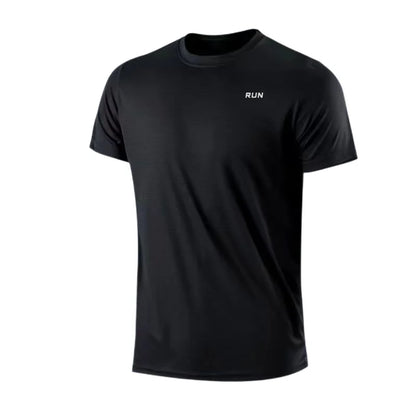 Herren Schnell trocknendes T-Shirt mit kurzem Arm, für Fitness und Laufen, Feuchtigkeitstransport, Rundhalsausschnitt, Trainings- und Sportshirt, Oberteil, leicht