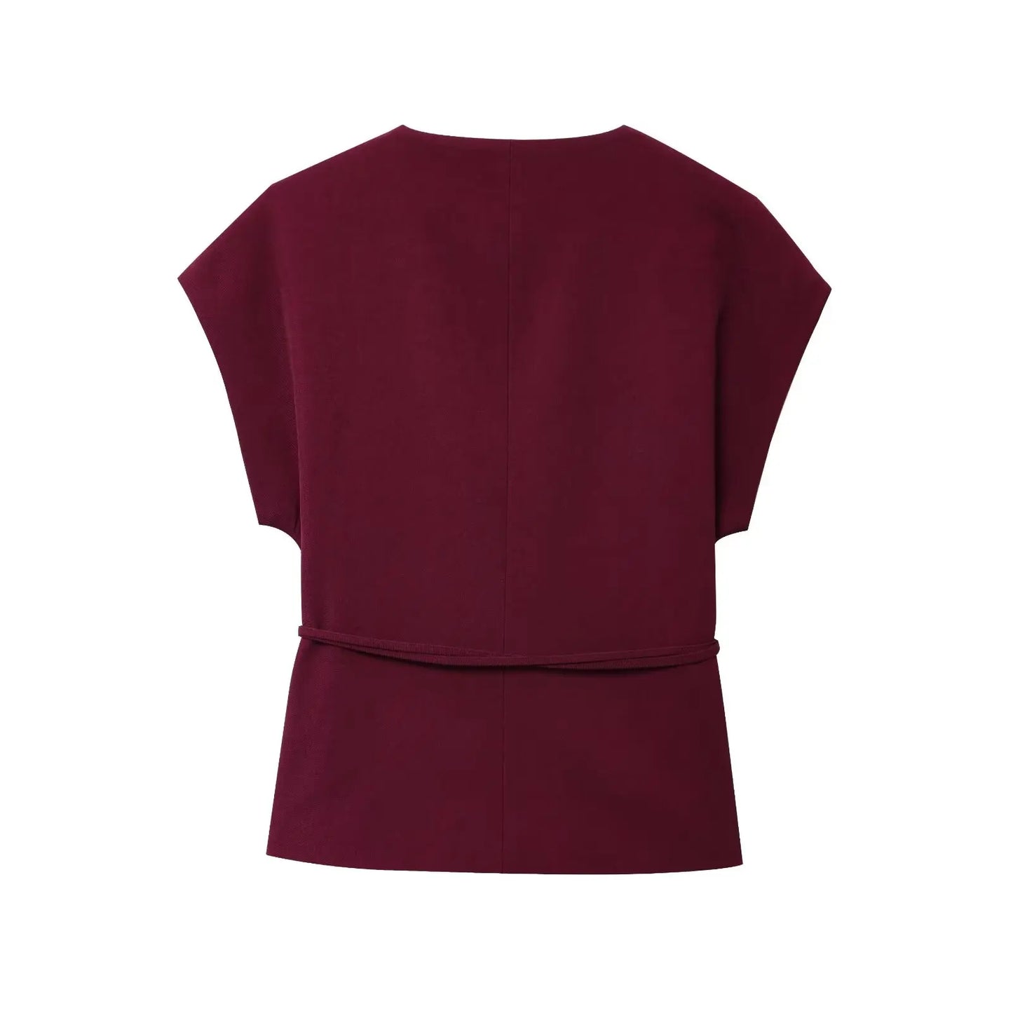 TFMLN Fashion Damenanzug Hosenanzüge Ärmelloses V-Ausschnitt Top mit Gürtel Gerade Hose Set 2025 Frühling Sommer Büro 2-teiliger Set