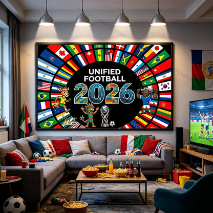 Einzigartige Wandteppiche Fußball-Weltmeisterschaft 2026 Flaggen Teppich Weltfußballereignis Hintergrundstoff Dekoration Sportfans Partybanner Dekor