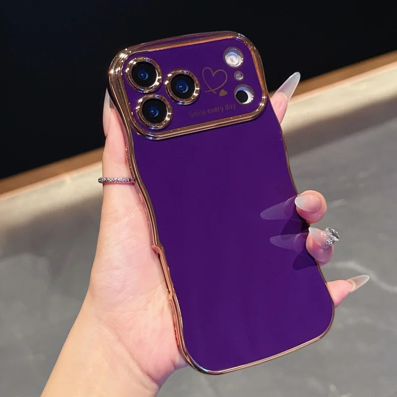 Side Love Elektrobeschichtetes Case für iPhone 17 Pro Max, 17 Air, 16, 15, 14 Plus, 13, 12, 11 Pro Max, 17Pro Max Cover, stoßfestes Bumper-Linsen-Case