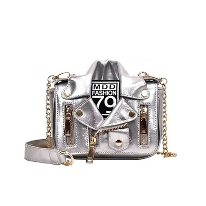 Designer Motorrad Taschen Luxuriöse Jackenform Schultertasche Messenger Bag PU-Leder Luxus Handtasche