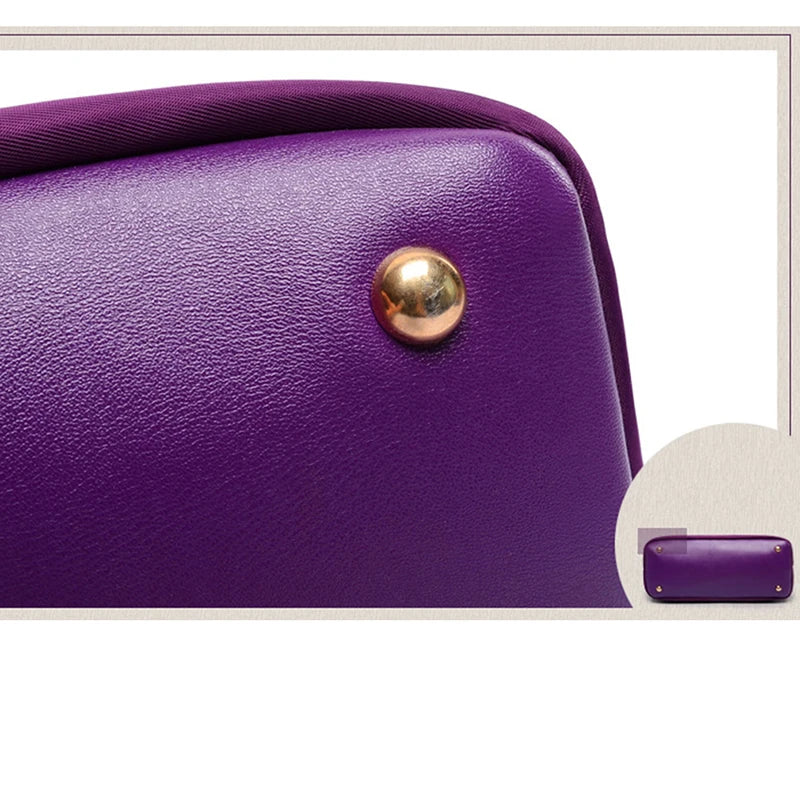 Nylon Damen Schultertaschen-Set 6-teilig Crossbody-Tasche Geldbörse Clutch Umhängetasche Modeaccessoires