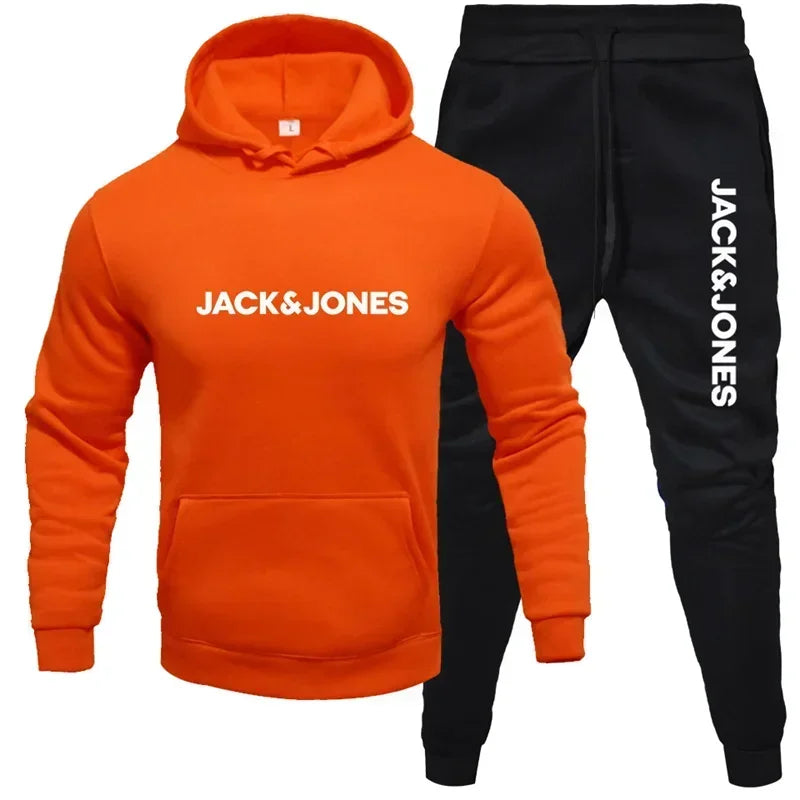 2025 Herbst/Winter Herren Jogging-Fitness-Sportbekleidungs-Set: Modischer Sweatshirt mit langen Ärmeln + Freizeithose 2-teiliges Set