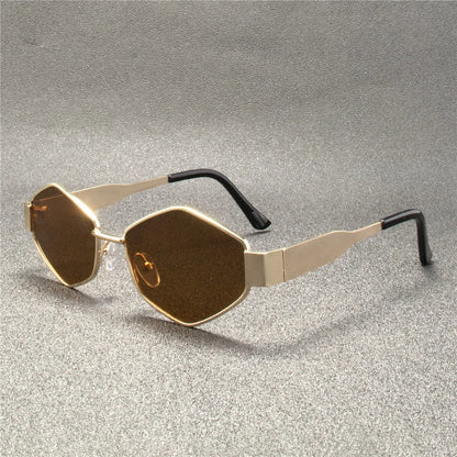 Vintage Punk Stil Sonnenbrille , Retro Runde Metallfassung, Damen Sonnenbrille, Modische Brille