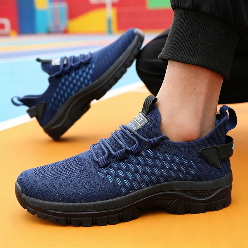 Modische gelbe Sportschuhe für Herren, atmungsaktive Mesh-Sneaker, leichte rutschfeste Outdoor-Laufschuhe, lässige Schuhe, modische Fitnessschuhe