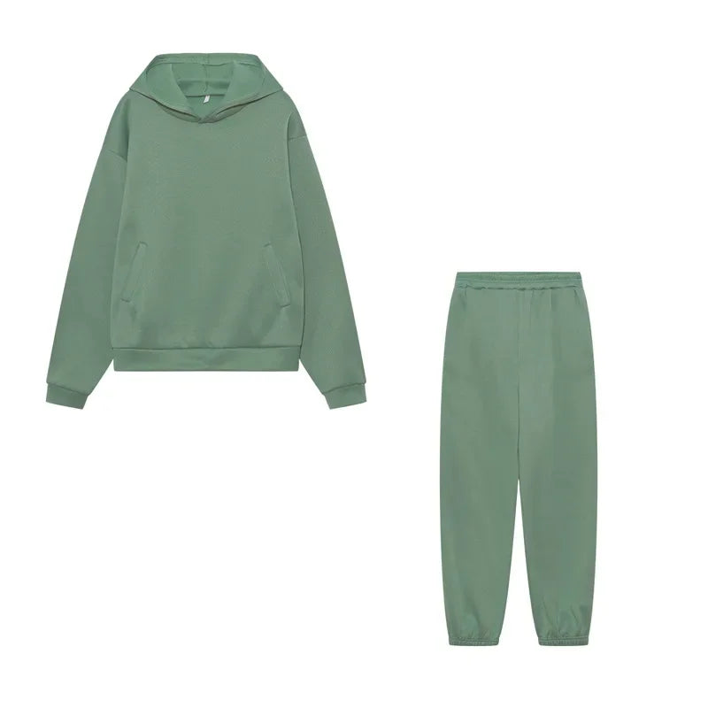 Großformat modisches Sweatshirt mit langen Ärmeln und Hosen-Set Herbst/Winter Damen Freizeitbekleidung Zweiteiliger Anzug Bequeme Plus-Size...