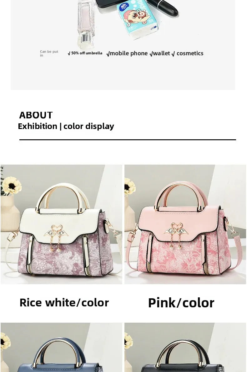 Modische Feen-Handtasche für Damen, Schulter- und Umhängetasche, elegante Ausstrahlung, PU-Leder, Polyesterfaser, inneres Reißverschlussfach