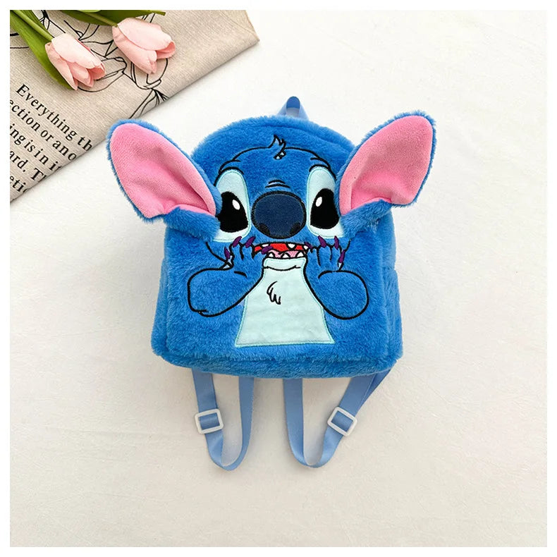 Stitch Rucksack Japanisches Blau Lustiger Cartoon Großraum-Studentenrucksack Kindergartenrucksack Kawaii Rucksack