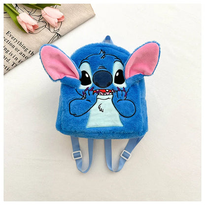 Stitch Rucksack Japanisches Blau Lustiger Cartoon Großraum-Studentenrucksack Kindergartenrucksack Kawaii Rucksack