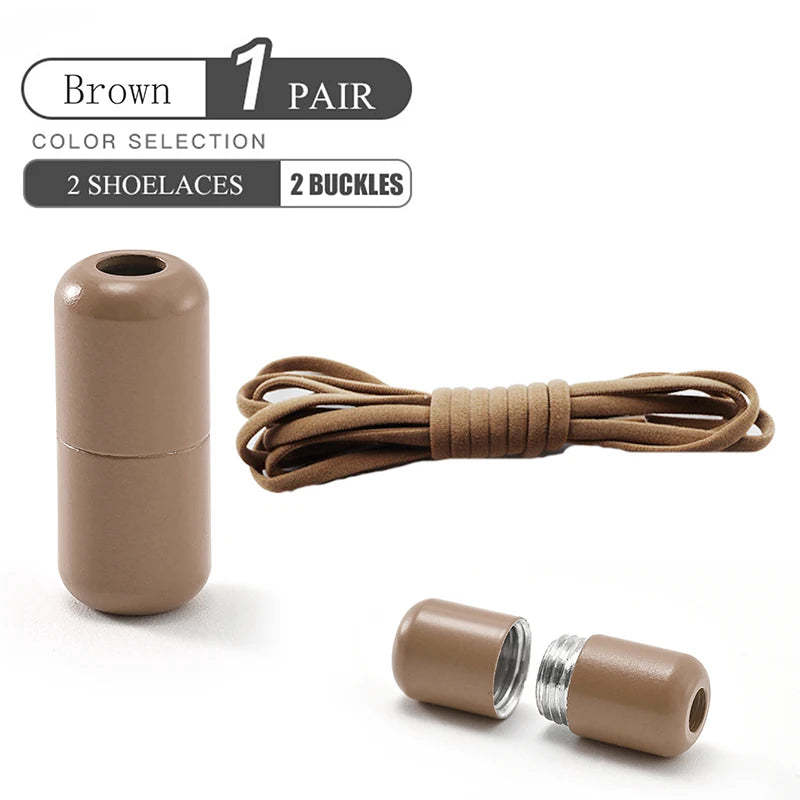 Elastische Schnürsenkel ohne Binden Halbrunde Schnürsenkel für Kinder- und Erwachsenensneaker Schnürsenkel Schnell und Bequem Metallverschluss Schnürsenkel