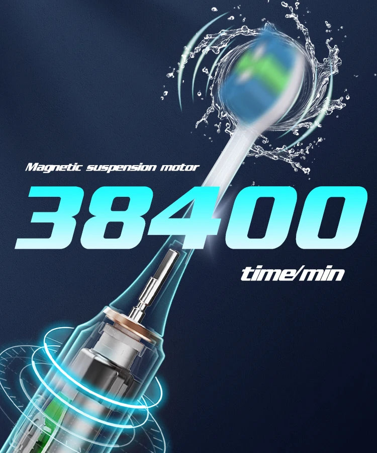 Sonic Elektrische Zahnbürsten für Erwachsene Smart-Timer Zahnbürste zur Zahnaufhellung IPX7 Wasserdicht 6 Austauschbare Bürstenköpfe Set