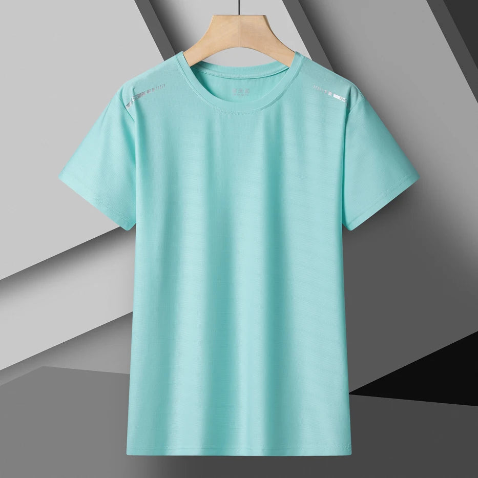 Damen Lauf-T-Shirt Reflektierend Hoch Elastisch Atmungsaktiv Sport-T-Shirt Sommer Schnell trocknend Eisseide Kühl Kurze Ärmel