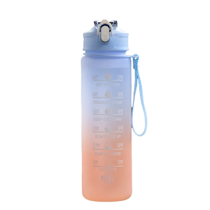 Sportwasserflasche mit Zeit-Tracking-Trinkhalm, auslaufsicherem Verschluss und klappbarem Deckel, ideal für unterwegs und Outdoor-Abenteuer
