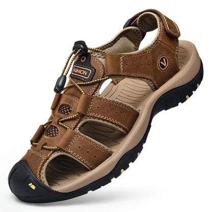 Sommer Herren Sandalen Kunstleder Herren Freizeitschuhe Outdoor Herren Ledersandalen für Herren Strandschuhe Große Größen 38-48