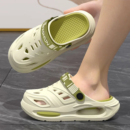 Sommer Herren- und Damen-Höhlenschuhe Mode Atmungsaktive Sandalen mit herausnehmbaren Einlegesohlen Rutschfeste Gepolsterte Verdickte Hausschuhe