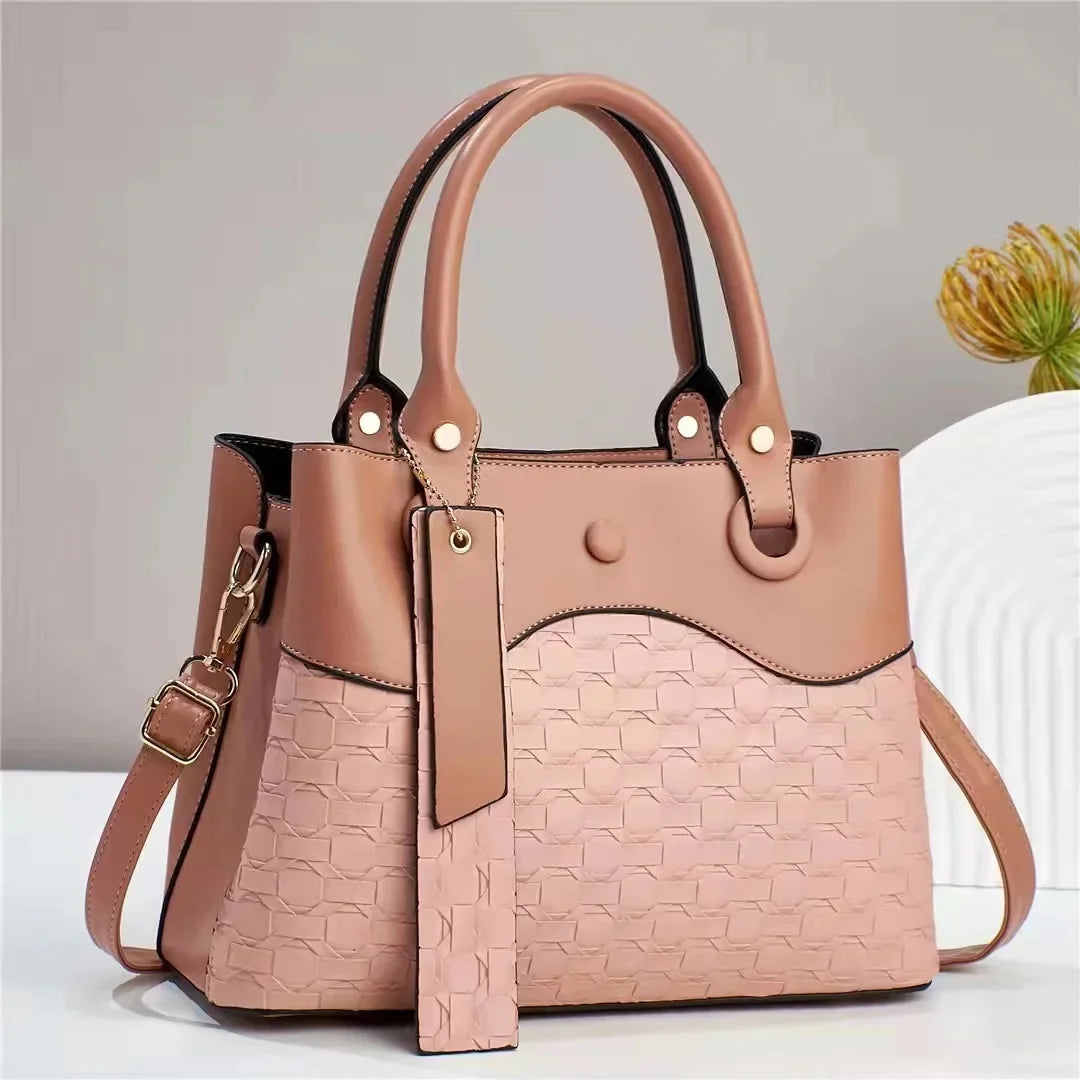 Neue modische Damenhandtasche mit großem Fassungsvermögen, vielseitige Umhängetasche, einfaches Karomuster