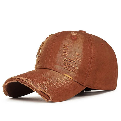 Coole Mode Damen Herren Ripped Denim Baumwoll Baseballcap Unisex  Für Damen und Herren