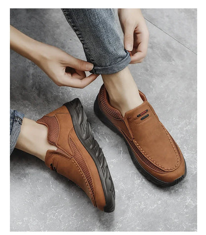Herren Kunst-Lederschuhe Lässige Schuhe Atmungsaktive Loafers Herren Sneaker Neue Bequeme Lederschuhe Flache Schuhe Herren Sneaker