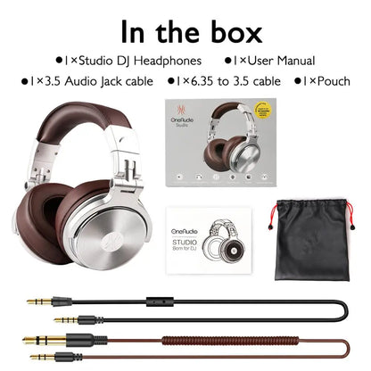 Oneodio Pro 30 Professionelle Studio-DJ-Kopfhörer mit Mikrofon Over-Ear Kabelgebundene Kopfhörer HiFi-Monitore Faltbares Gaming-Headset