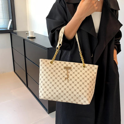 Neue Presbyopie-Handtasche, weiches Leder, große Kapazität, Damen-Tote mit hängendem Zubehör, Schultertasche